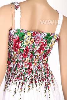   Bohemian Fashion Sun Maxi Dress Beach Summer Boho White tl009w  