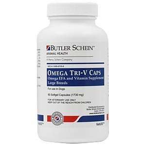  Omega Tri V Caps For Large Breeds Over 61 lbs, 60 Capsules 
