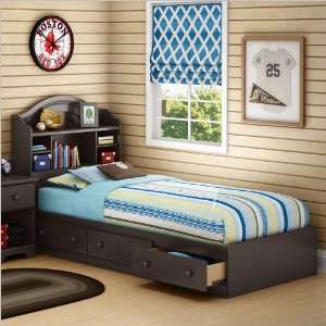  South Shore Summer Breeze Twin Bookcase Storage Bed Set in 