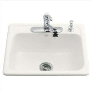 Bundle 77 Mayfield Self Rimming Kitchen Sink Finish Biscuit, Faucet 