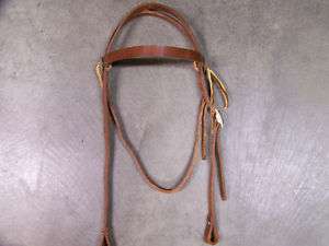 USED     HORSE SIZE LEATHER BROWBAND HEADSTALL~~LIGHT MEDIUM OIL 