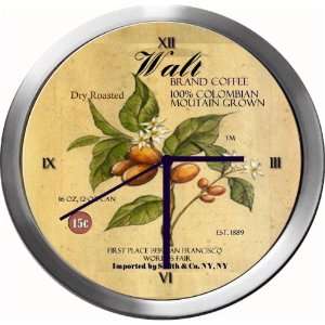  WALL 14 Inch Coffee Metal Clock Quartz Movement Kitchen 