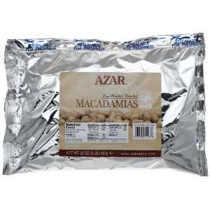 Azar Nut Company Macadamia Nuts, Unsalted Whole, Dry Roasted, 32 Ounce 