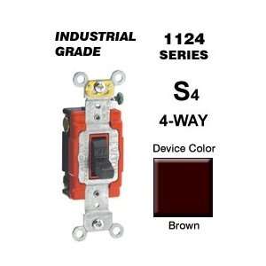   1124 2 20 Amp 4 Way Toggle Switch Industrial   Brown