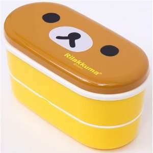   yellow Rilakkuma bear Bento Box with brown bear face Toys & Games