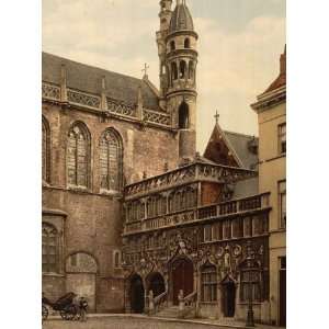  Vintage Travel Poster   The chapel Bruges Belgium 24 X 18 
