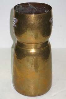 WMF Antique Art Nouveau Copper Vase w Enamel Dragonfly  
