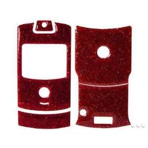  Premium Sparkle Red Bubble Stick on Cell Phone Backplate 