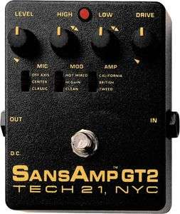 Tech 21 SansAmp GT2 Tube Amp Emulator 837088001038  