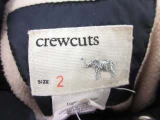 CREW CUTS Kids Navy Zip Hooded Puffer Down Coat SZ 2  