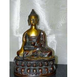  12 Lord Buddha Earth Touching Mudra Brass Buddha Statue 