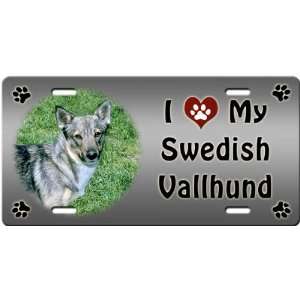  I Love My Swedish Vallhund License Plate Sports 
