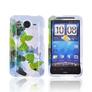  Green flowers on Blue Hard Plastic Case Cover For HTC 
