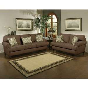  Linea Leather Sofa and Loveseat Set in Brown