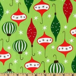  44 Wide Sparkle All The Way Ornaments Lime/Red Fabric By 