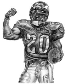 BRIAN DAWKINS LITHOGRAPH POSTER PRINT IN EAGLES JERSEY  