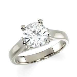 Gorgeous Womens 14k White gold 8.00MM(2CT) Moissanite Solitaire 