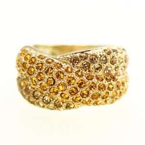  Champagne Crystal Band Ring SusanB. Jewelry