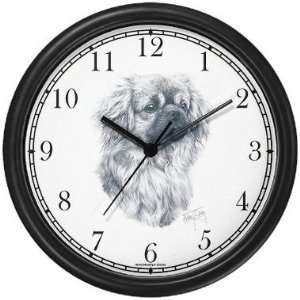 Tibetan Spaniel Dog (MS) Wall Clock by WatchBuddy Timepieces (White 