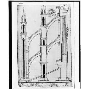  System of buttresses at the Reims cathedral,France,1859 