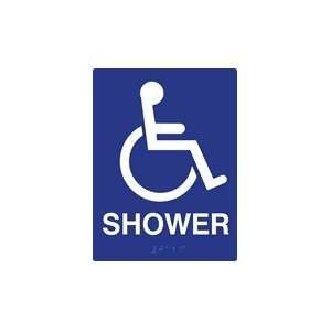   Sign with Wheelchair Symbol and Tactile Text and Grade 2 Braille   6x8
