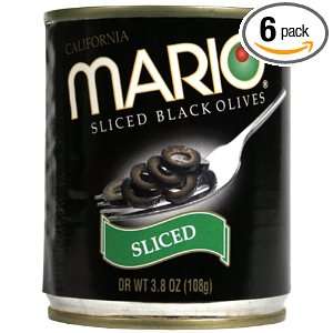 Mario Camacho Sliced Black Olives, 3.8 Ounce Cans (Pack of 6)  