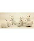 Goebel Art Porcelain White Bunnies Set of Six NEW