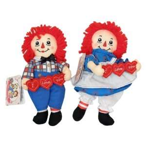  Raggedy Ann & Andy I Love You Beanbag Dolls Set 