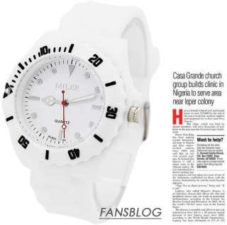 10 Color Stylish Jelly Silicone Fashion Unisex Quartz wrist Watch JF 