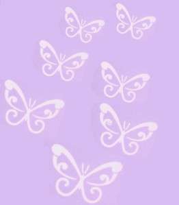 LARGE WHITE Swirl Butterfly Wall Car Decals Removable  