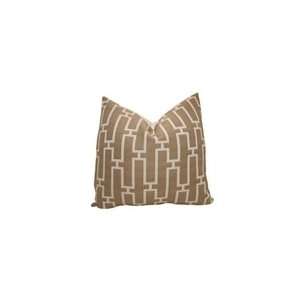 Linked In Taupe & White Indoor/Outdoor Designer Pillow   18inch 