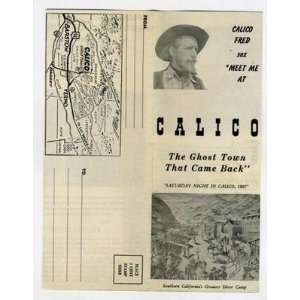  Calico Ghost Town Brochure Yermo California 1950s 