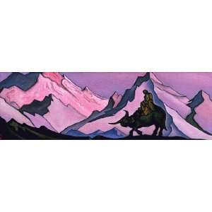 Hand Made Oil Reproduction   Nicholas Roerich   32 x 10 inches   Lao 