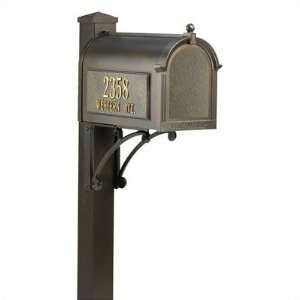   Streetside Post Mounted Mailbox with Finial Ball Top Finish Black