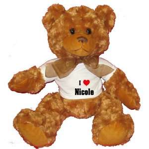  I Love/Heart Nicole Plush Teddy Bear with WHITE T Shirt 