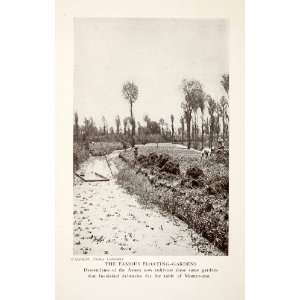 1924 Print Xochimilco Mexico City Canal Island Chinampas Cultivation 