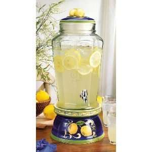 Home Essentials 1867 Tuscan Lemon Jug Beverage Dispenser With Ceramic 
