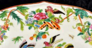 Antique Chinese Rose Mandarin Serving/Shrimp Dish 1800s  