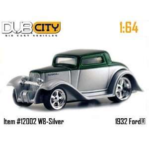   Silver & Candy Green 1932 Ford 164 Scale Die Cast Car Toys & Games