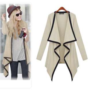 NEW Style Korea Casual Buttonless Top Asym Coat Jacket Cardigan Cape 2 