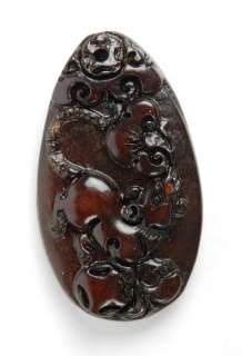 STONE ZODIAC PENDANT RAT Carved Jewelry Chinese Bead  