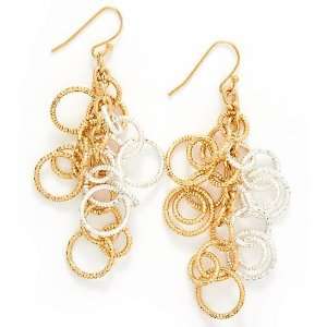  Natasha Two Tone Ring Cluster Dangle Earrings Jewelry
