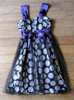 This listing is fora beautiful Purple and Black Polka Dot Formal Dress 