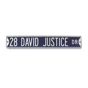  28 David Justice Authentic Street Sign