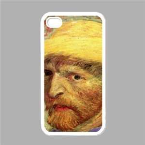 Self Portrait With Straw Hat And Pipe By Vincent Van Gogh White Iphone 