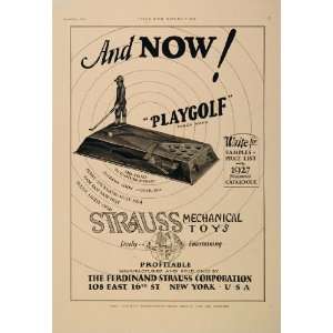  1926 Ferdinand Strauss Playgolf Toy Ad Mechanical Golf 