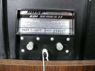 Hi, you are looking at a pair of Working Bose 601 Series II Direct 