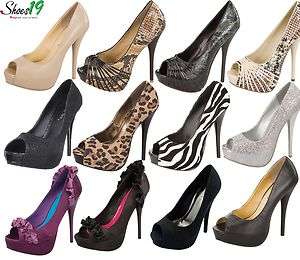 Platform Pump Peep Toe Stiletto High Heel Lady Shoes  