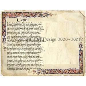  Capell Coat of Arms/ Family History Wood Framed