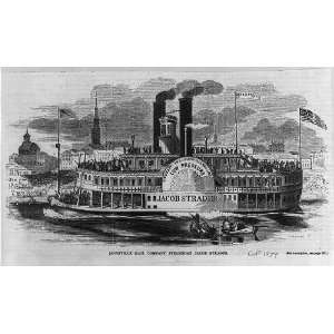   Louisville Mail Company Steamboat JACOB STRADER,1854